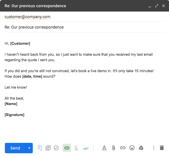Send Quotation Email Template