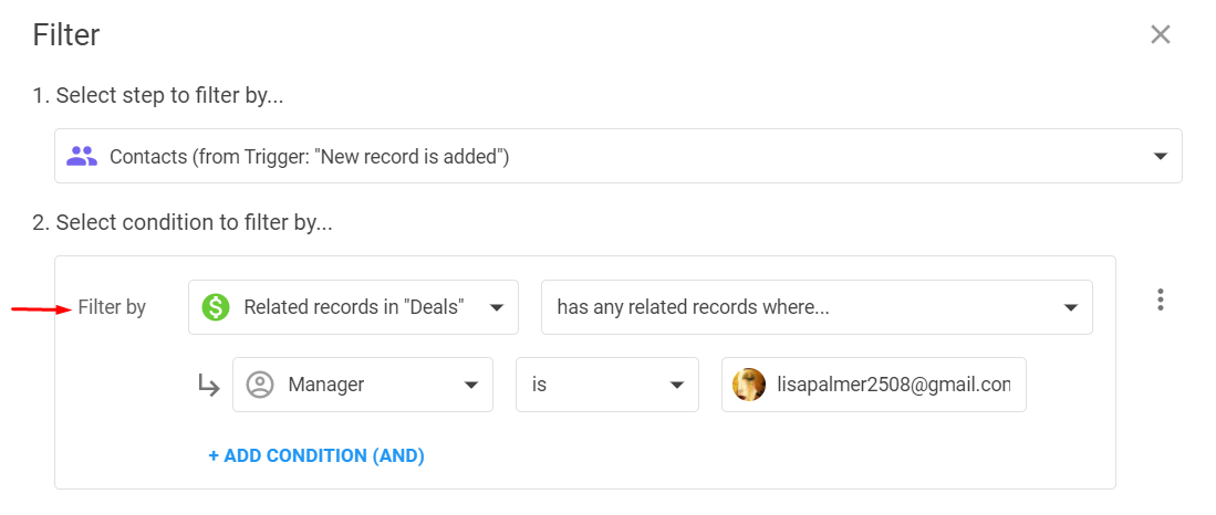 Filter by related records in Workflows