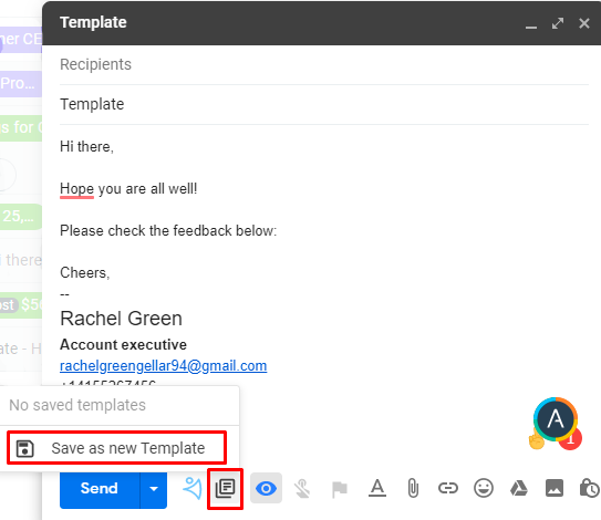 Email template creation in NetHunt CRM