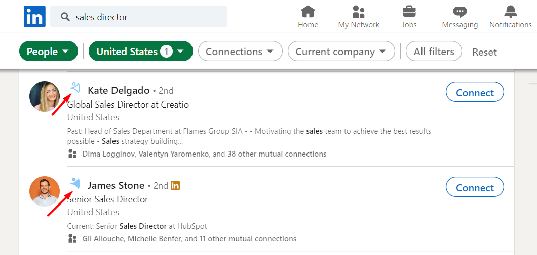 Profiles added vs not added to NetHunt CRM