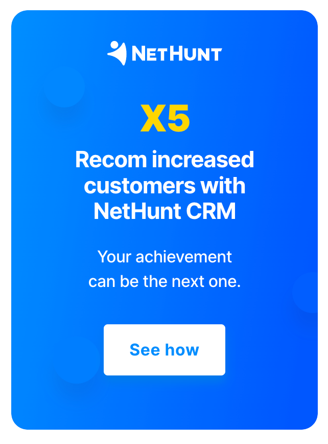 Implied social proof of NetHunt CRM