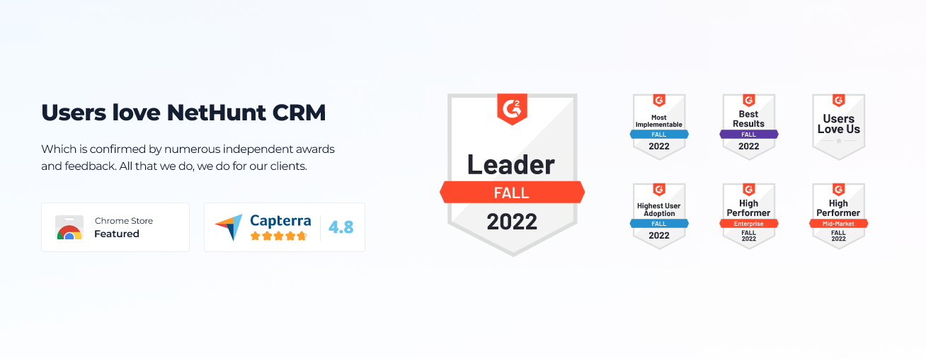 NetHunt CRM awards