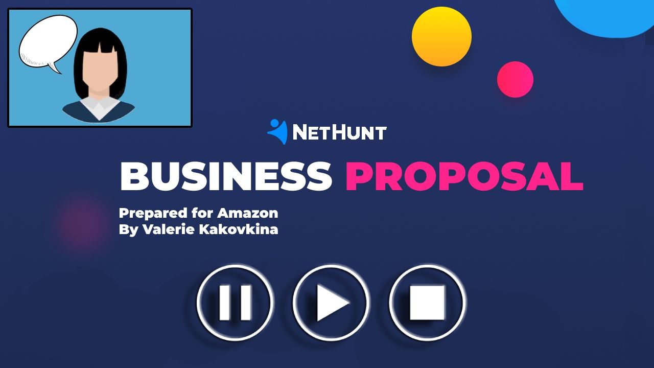 Example of a business proposal walkthrough video with a presenter overlaid in the corner