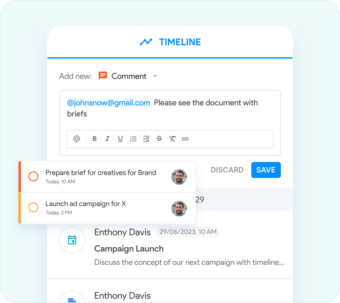 Automatic task and notification creation with NetHunt CRM