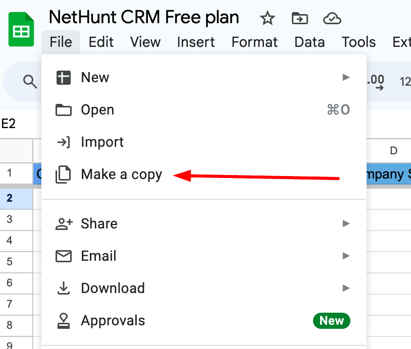 How to copy a free CRM template
