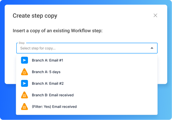 Copy steps in automated workflows in NetHunt CRM