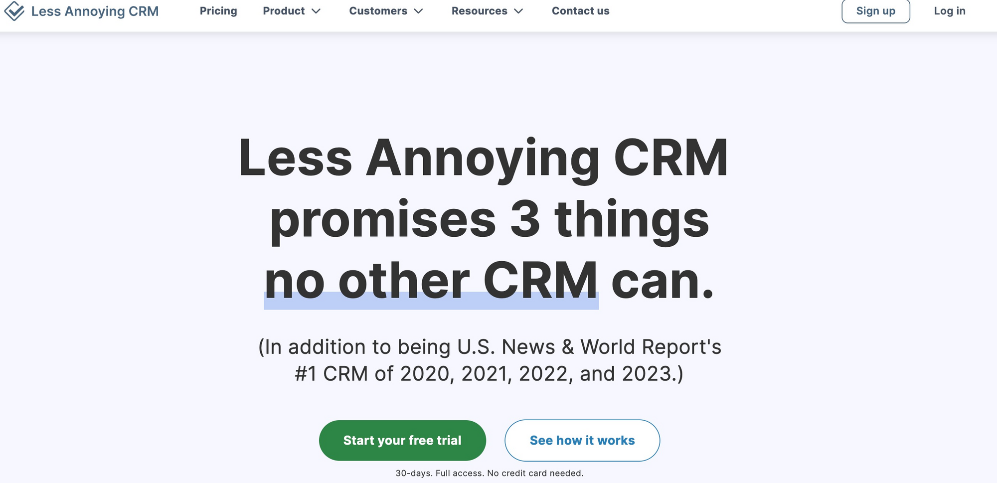Less Annoying CRM, a small business CRM