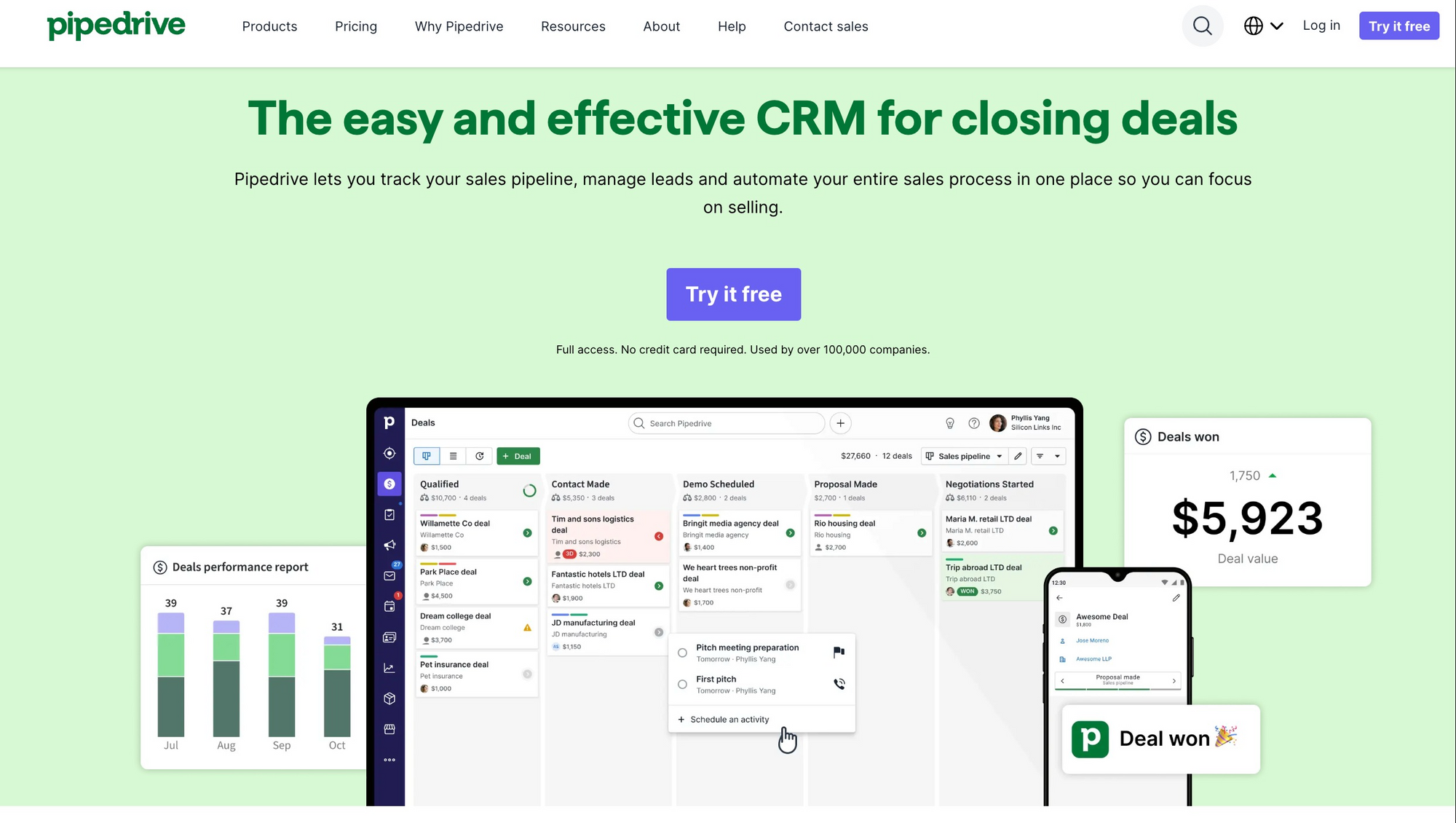 Pipedrive, a small business CRM