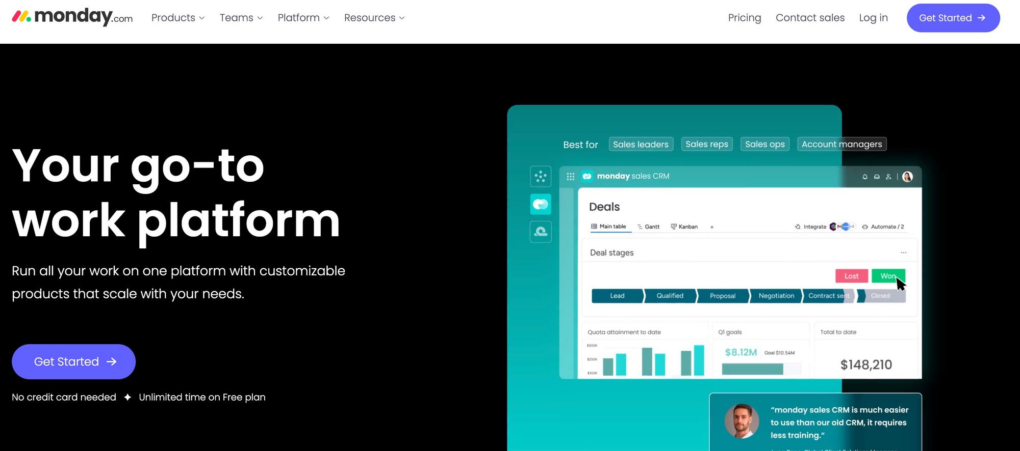 Monday CRM, a CRM for small business