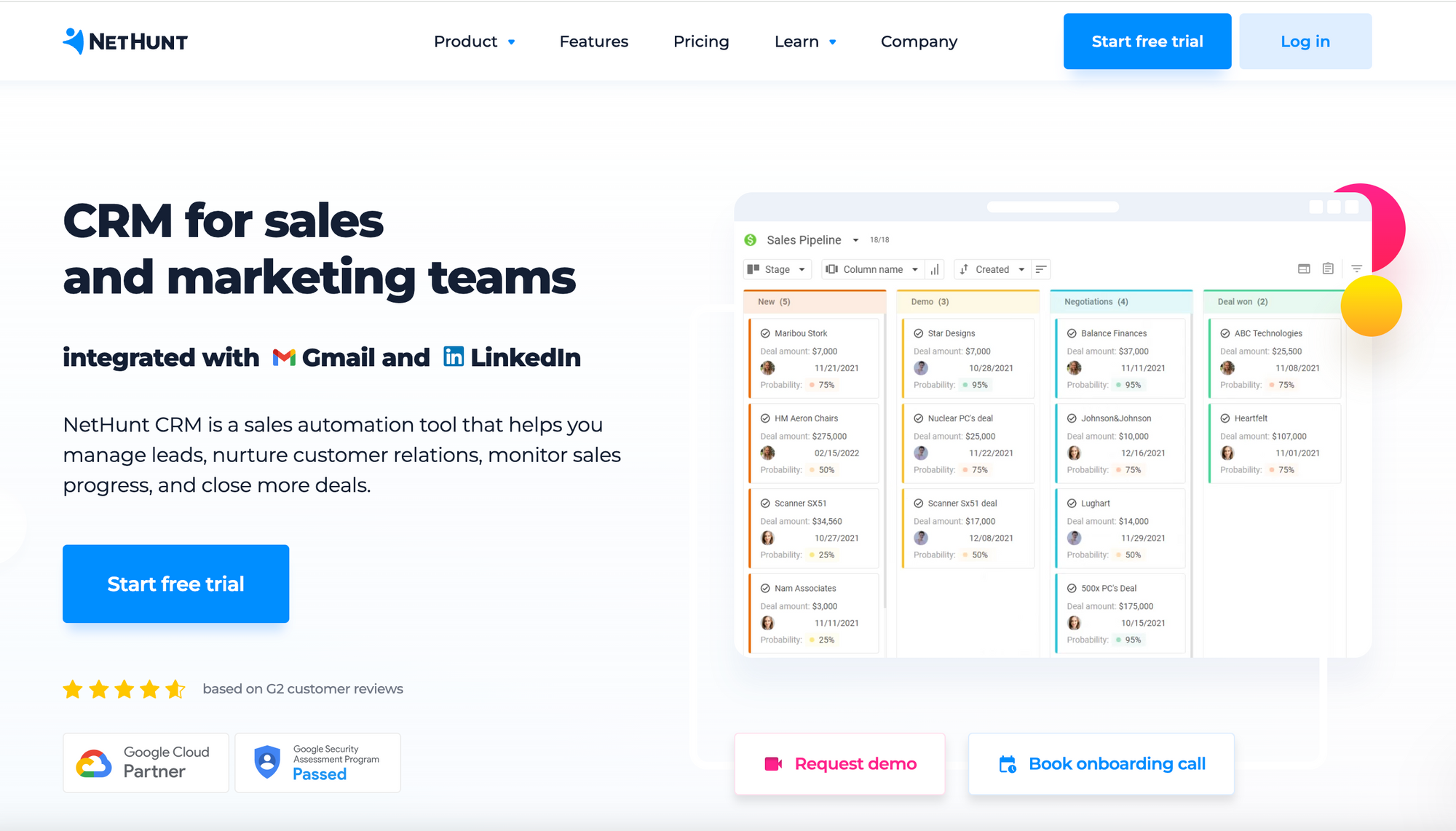 NetHunt CRM for sales