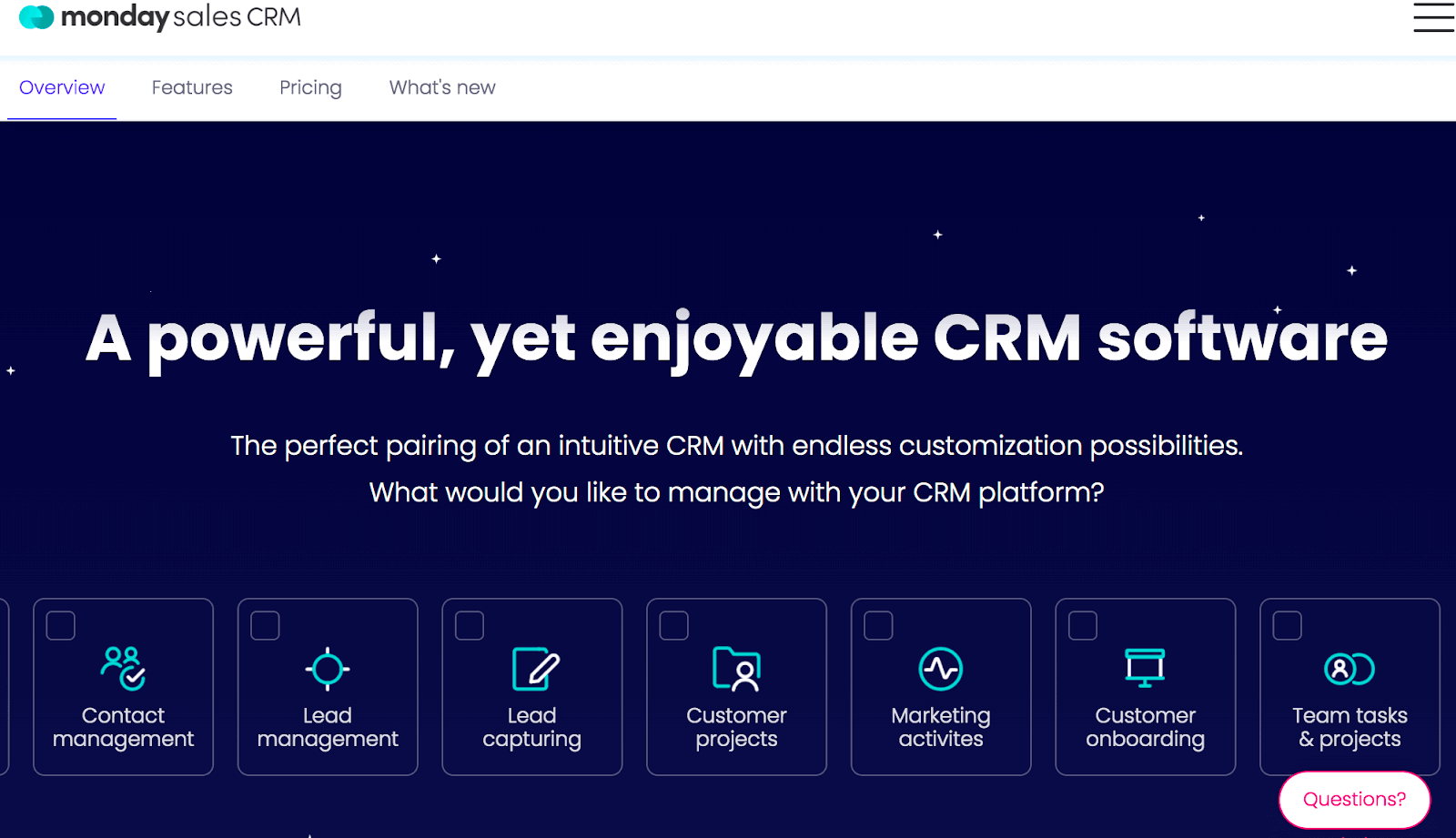 monday.com's CRM system integrates with the company's other solutions and is a part of its Monday Work OS