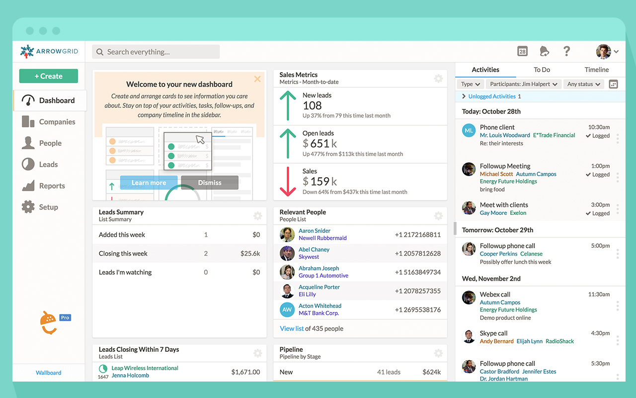 Dashboards in Nutshell CRM