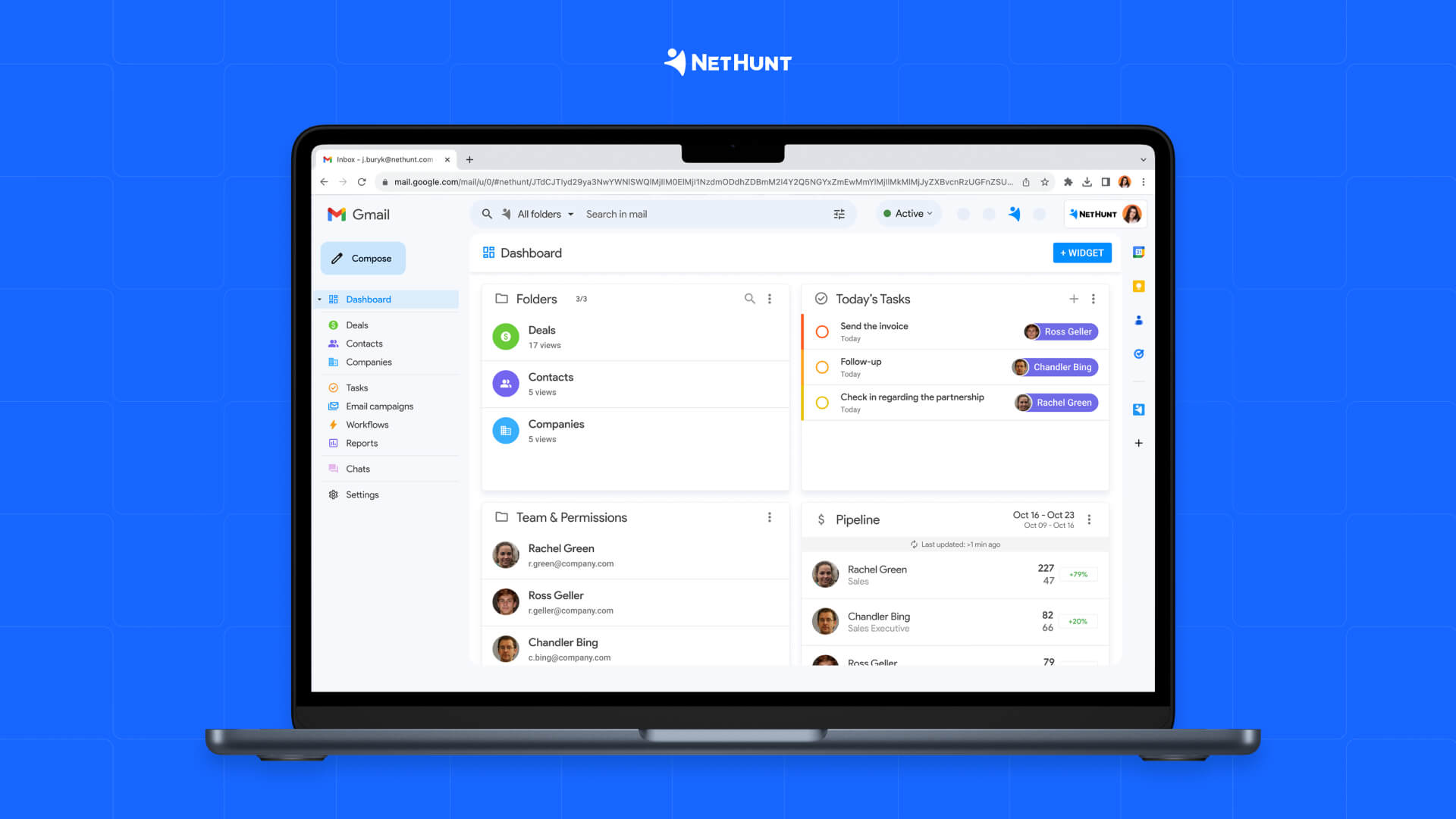 The intuitive interface of NetHunt CRM