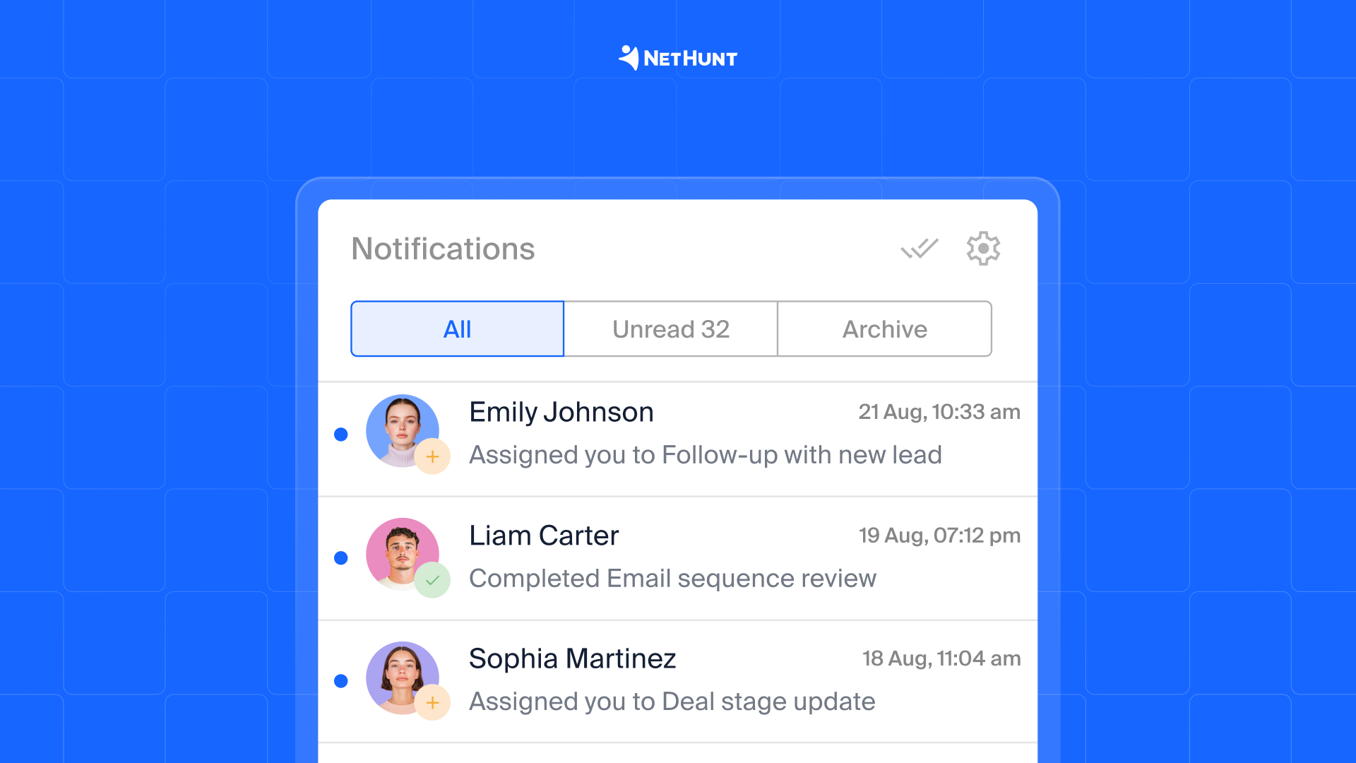 Notifications in NetHunt CRM