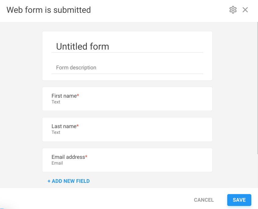Create your web form with NetHunt CRM