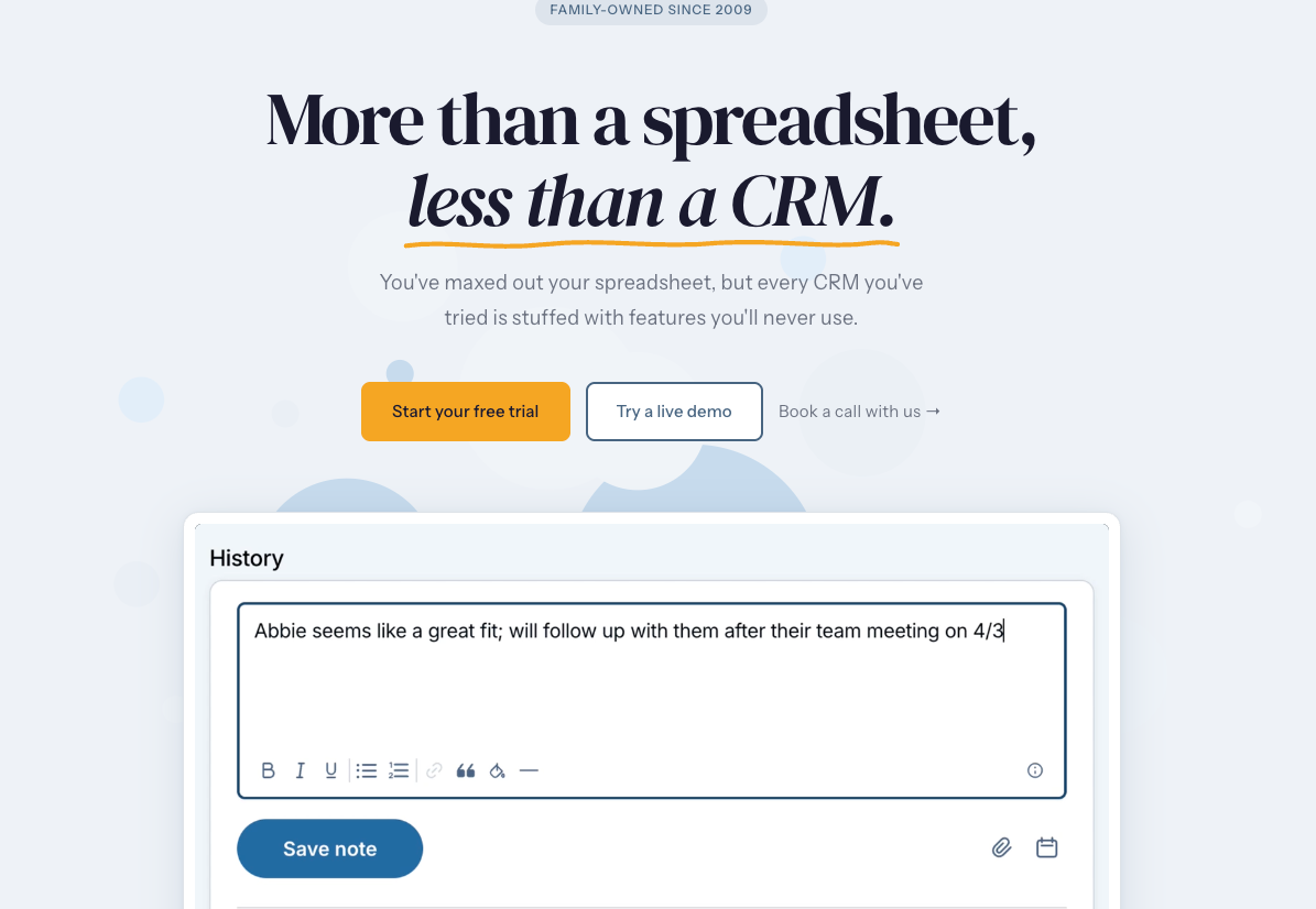 Less Annoying CRM