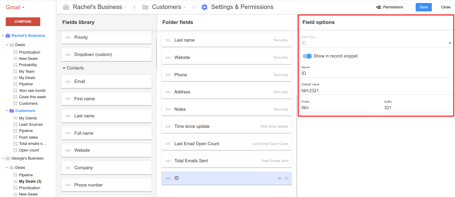NetHunt CRM Auto Increment ID