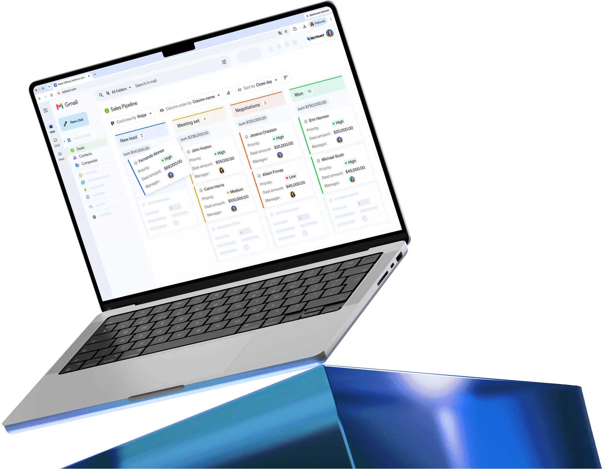 screen NetHunt CRM