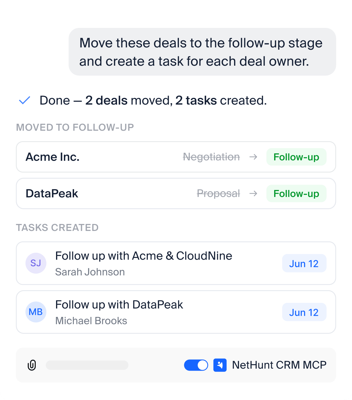 Update CRM data from a&nbsp;prompt