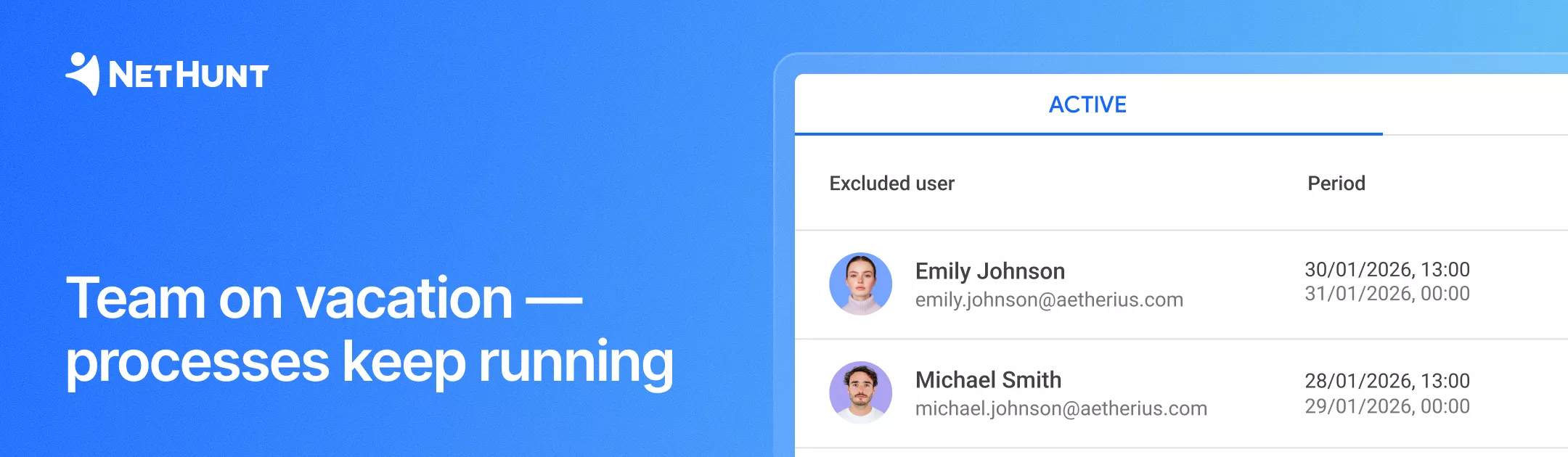 NetHunt CRM - Team Time-offs Management & Updated Notification Logic