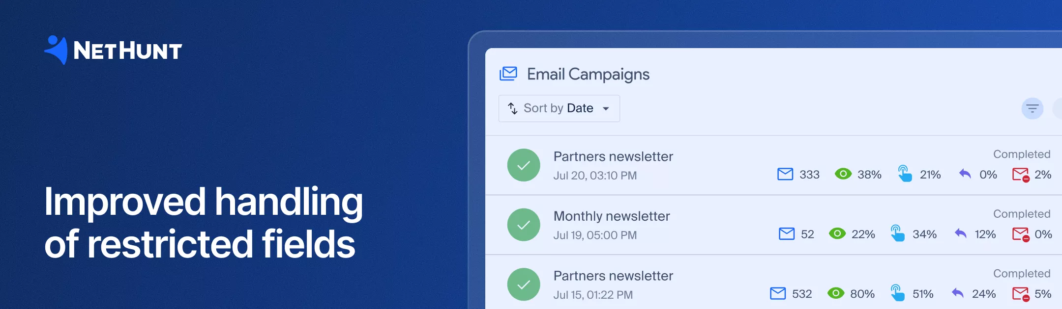 NetHunt CRM - Restricted fields now work correctly in campaigns