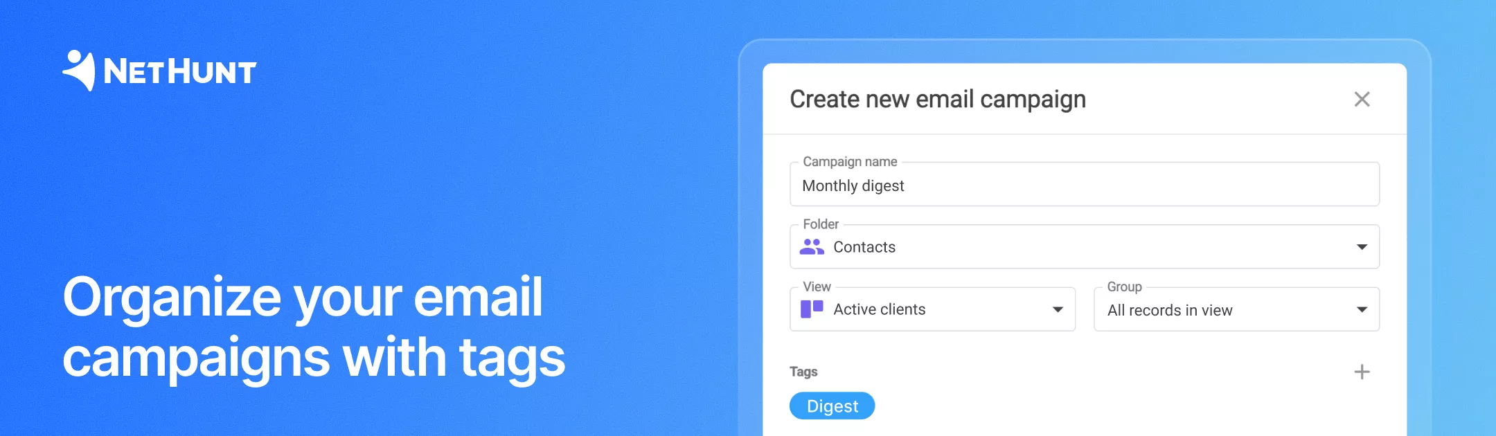 NetHunt CRM - Tags for Email Campaigns