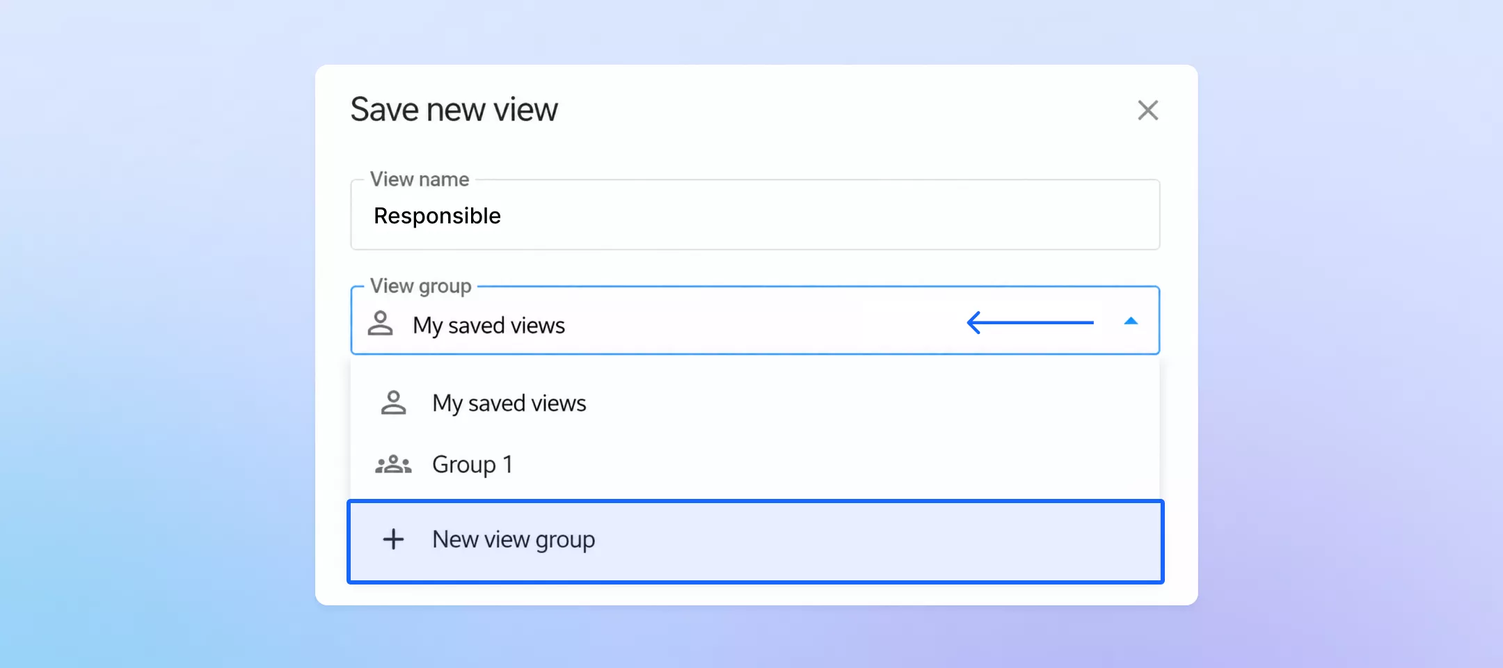 organize related views into custom groups