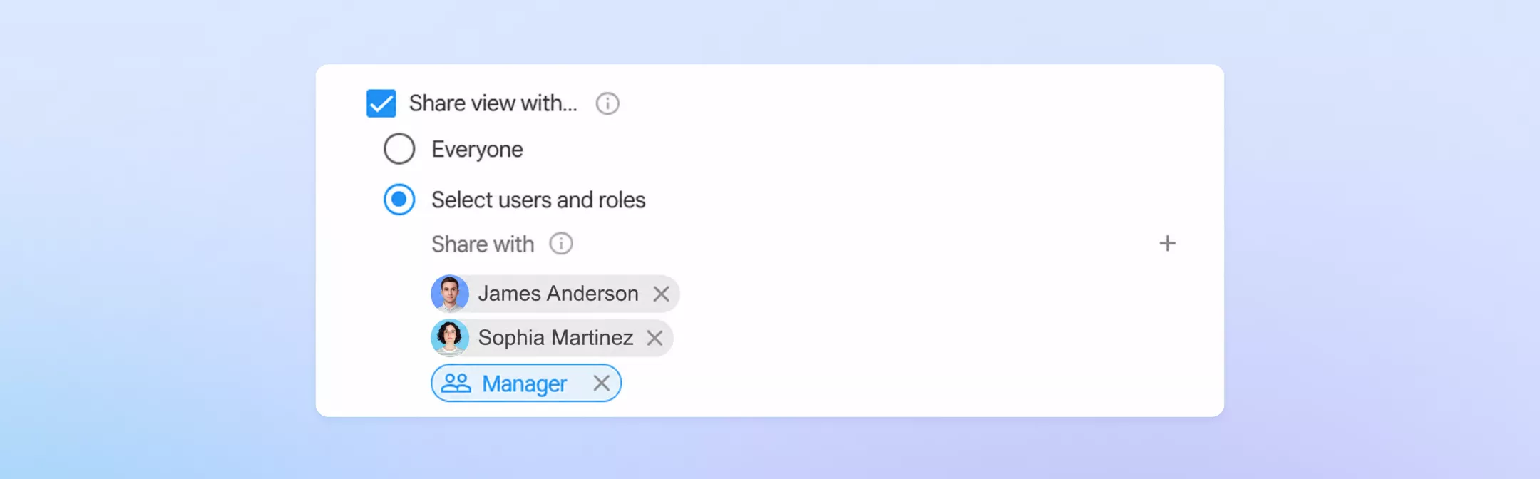 view sharing options