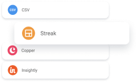 Import your CRM data directly<br> from Streak to NetHunt CRM>