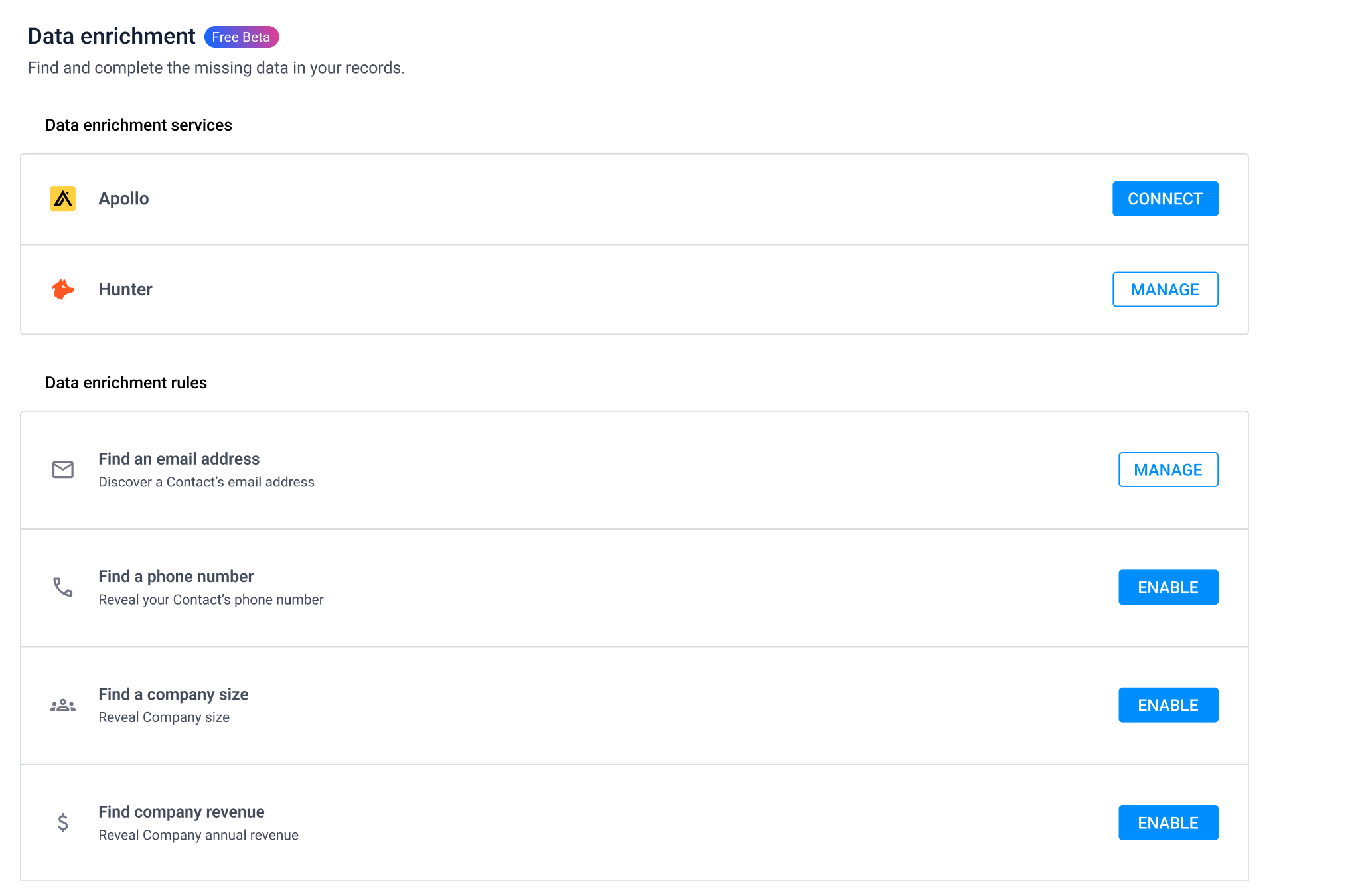 NetHunt CRM integration with Hunter screen 2