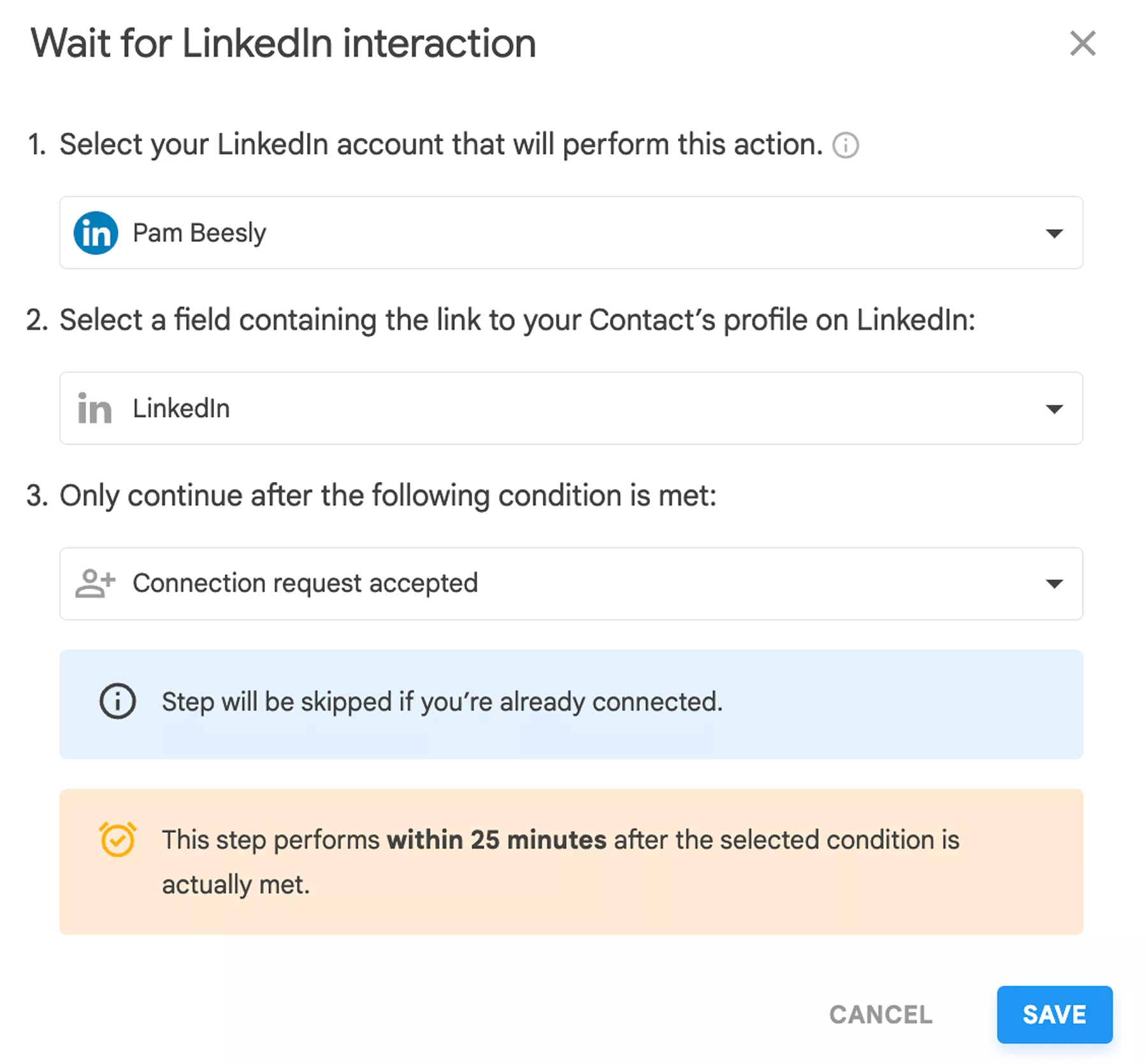 Waiting for the connection request to be accepted