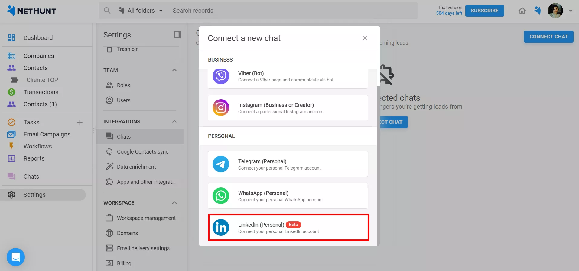 Choosing LinkedIn (Personal) Beta
