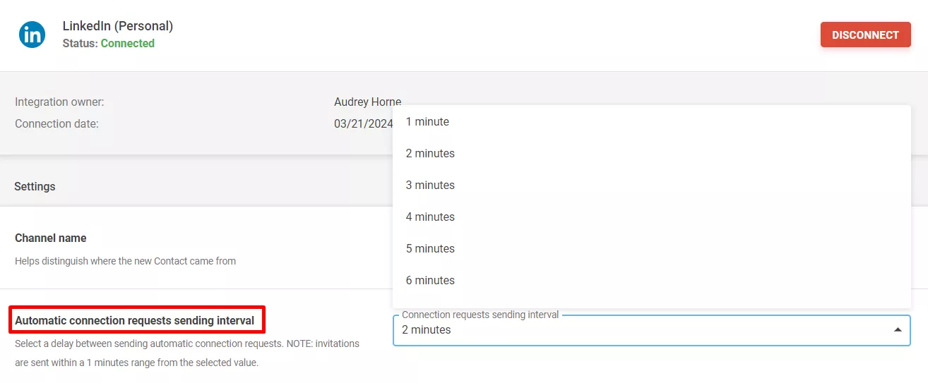 Selecting a delay between connection requests