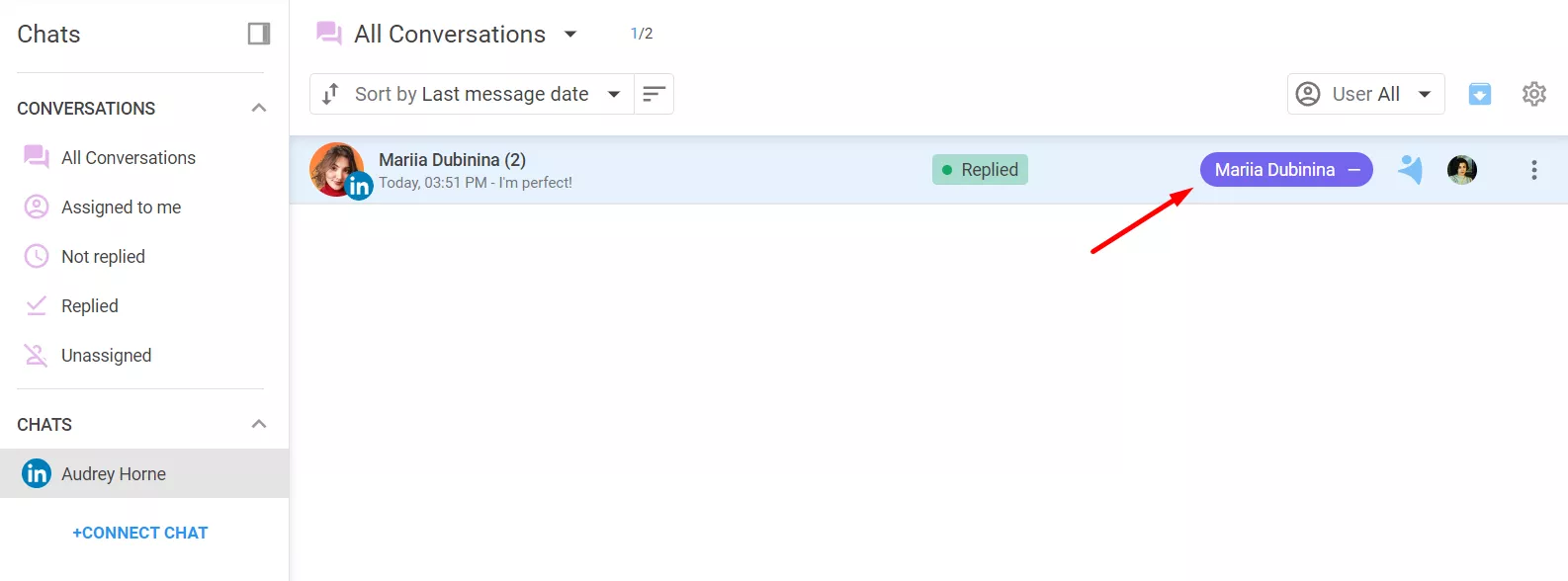 An automatically enriched lead profile