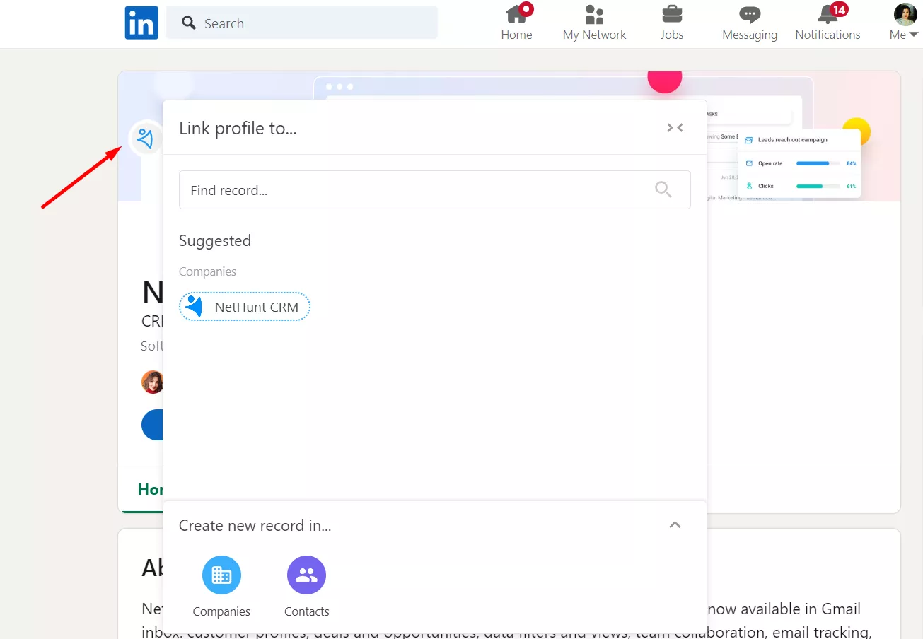 An automatically enriched lead profile