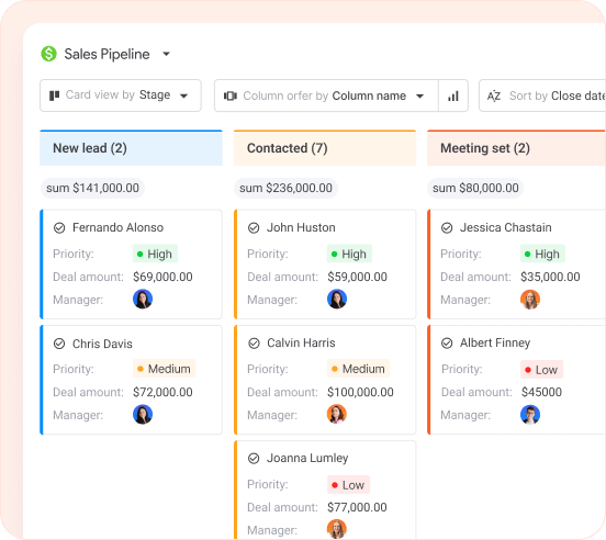 Have a clearer view of the sales pipeline screen